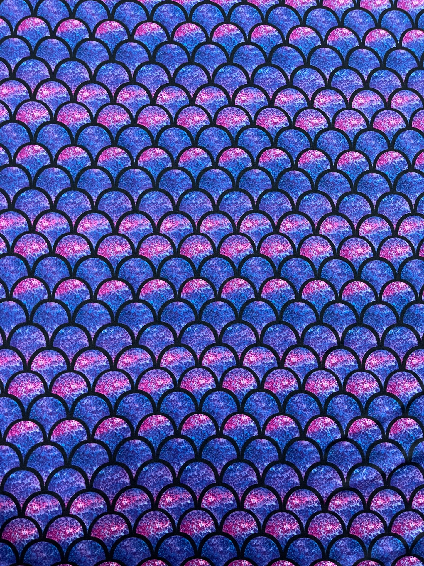 Blue Pink Scale Pattern Polyester Spandex