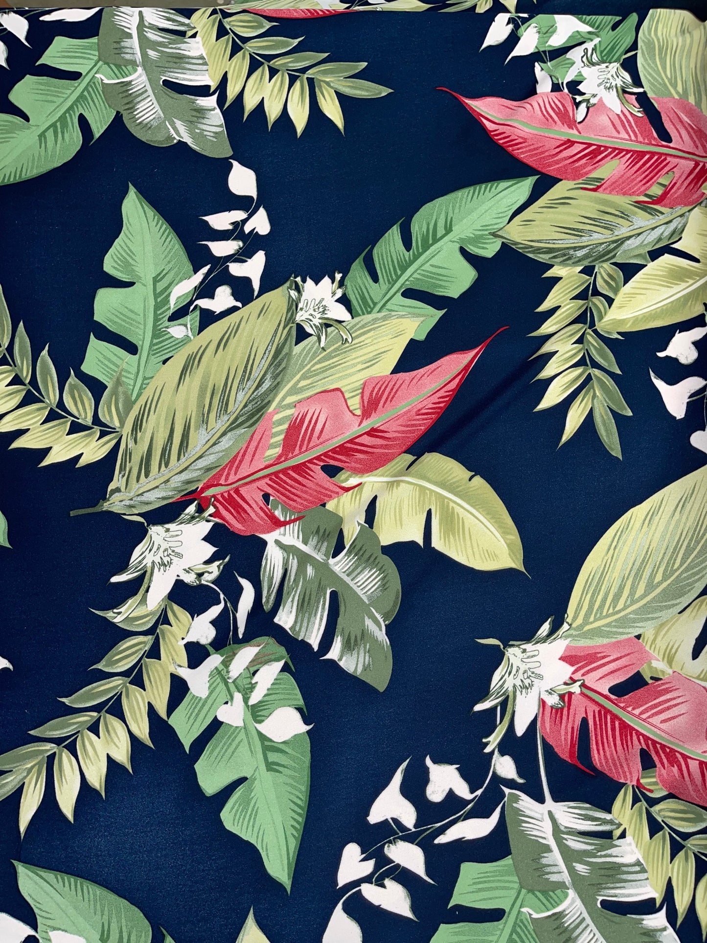 Navy Paradise Floral Design Fabric - 100% Polyester - Chica’s Fabrics