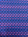Blue Pink Scale Pattern Polyester Spandex