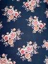 Purple Medium Floral Polyester Fabric 
